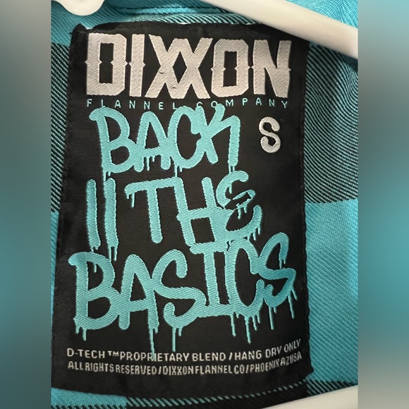 Dixxon Flannel Co “Back in the Basics” Teal Blue Black Plaid Shirt S - Picture 3 of 7